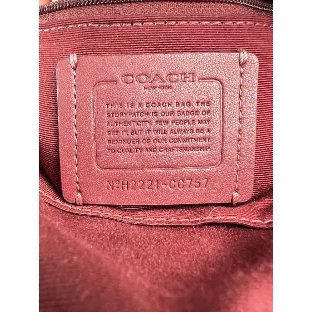 Coach Mini Court Backpack Signature Canvas Leopard Print Black Pebble Leather - Picture 10 of 12